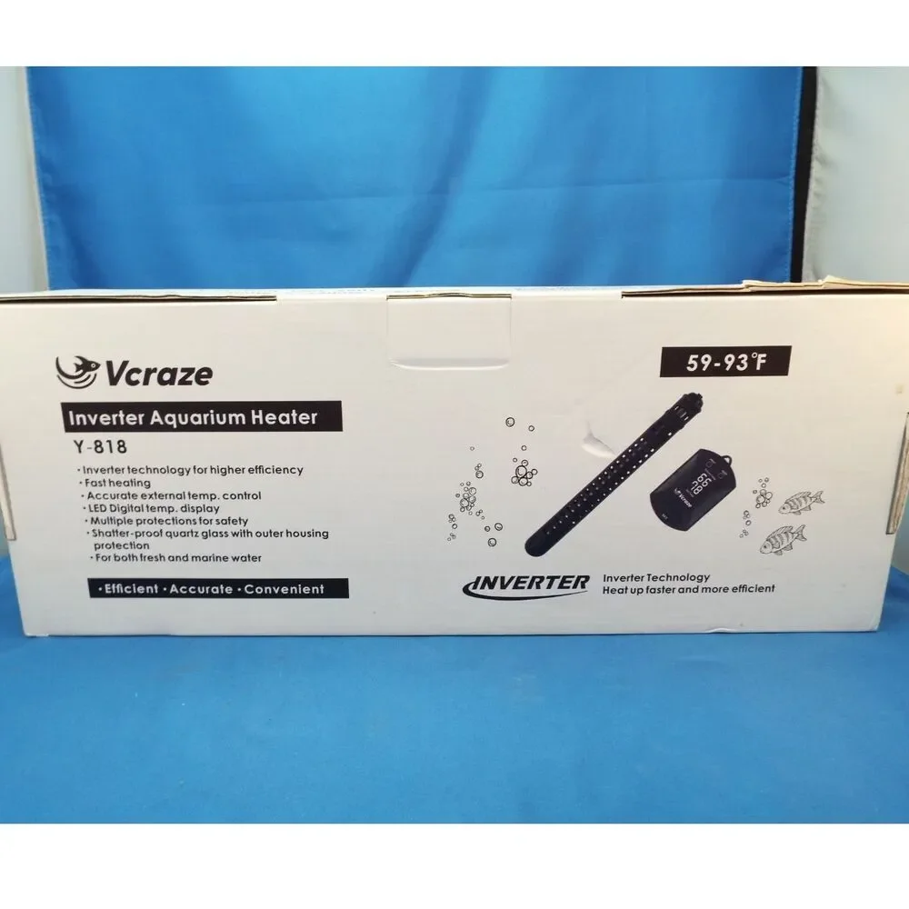 Vcraze Inverter Aquarium Heater High Efficiency 800W Y-818 LED Digital NEW